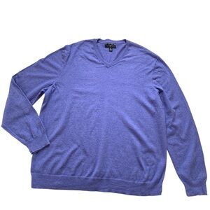 Club Room Cotton Cashmere V-Neck Sweater Men’s XL Blue